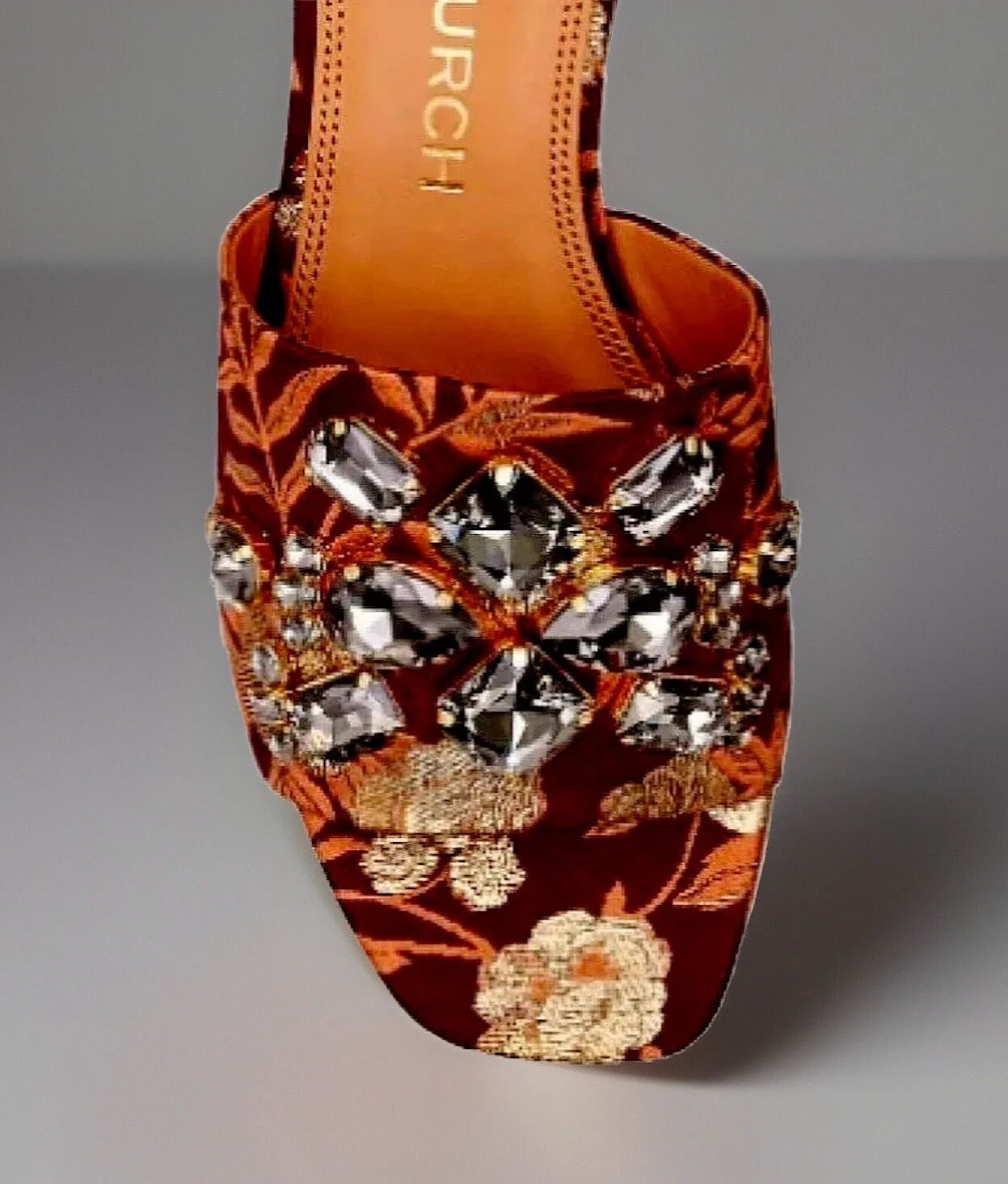 TORY BURCH MARTINE CRYSTAL SLIDE SANDAL FLORAL JACQUARD SZ US 6 NIB