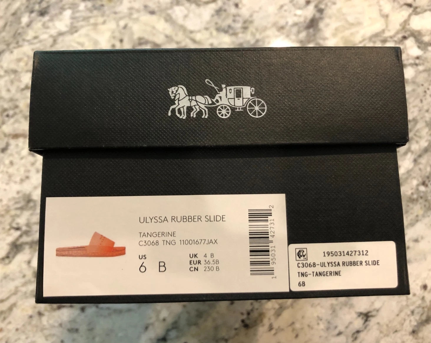 Coach Ulyssa Rubber Slide Sandals Womens 6B Tangerine, Open Toe New