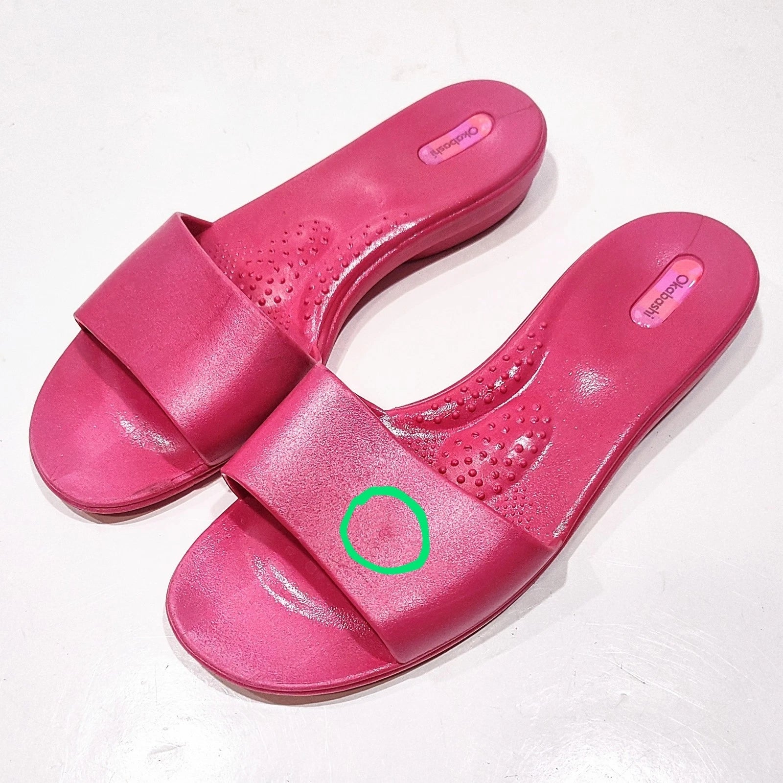 Okabashi Oka-B Womens Grace Spa-Style Slides Slip On Sandals Pink Size Large