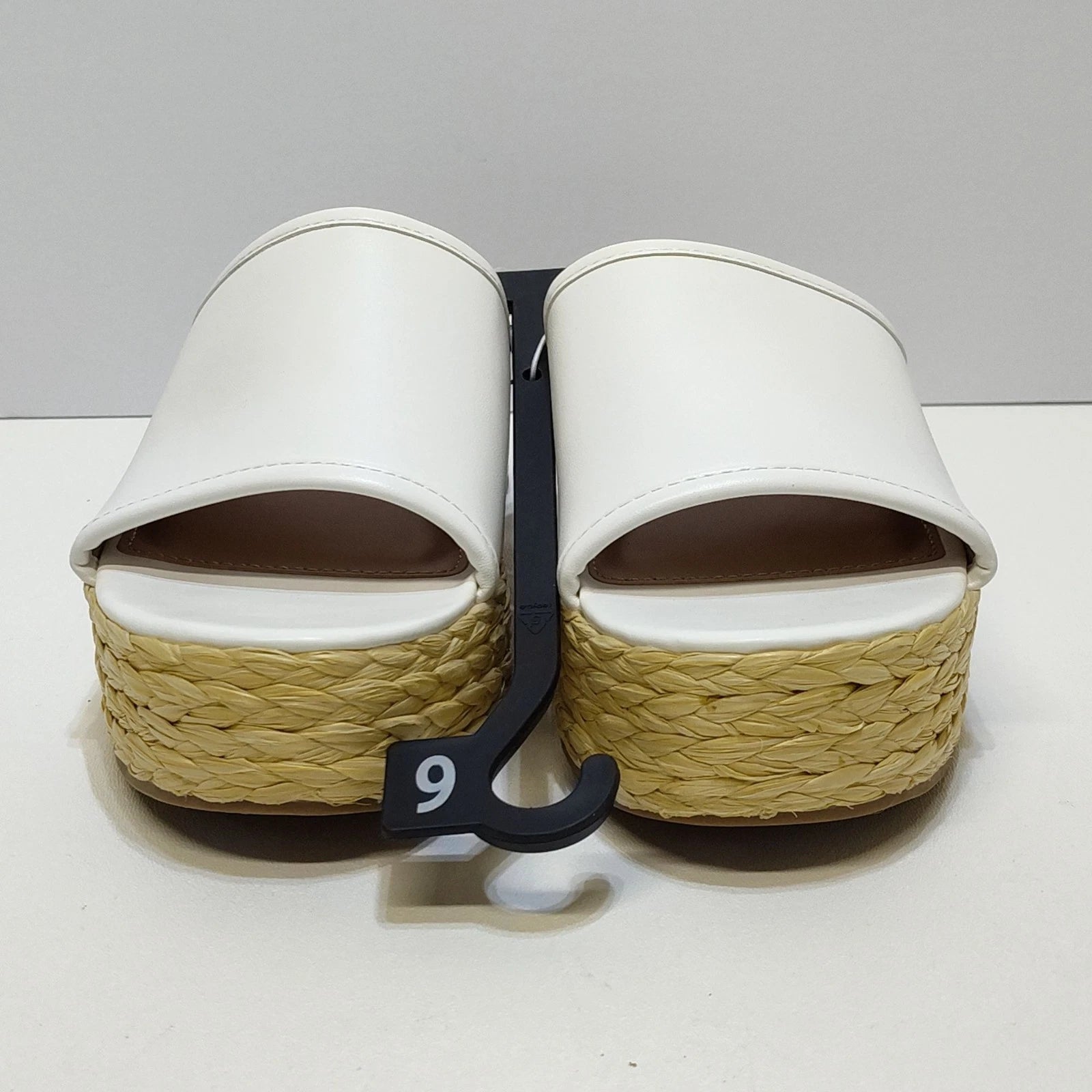 Time And Tru Raffia Platform Slide Sandals Memory Foam Fits True To Size 6 NWT