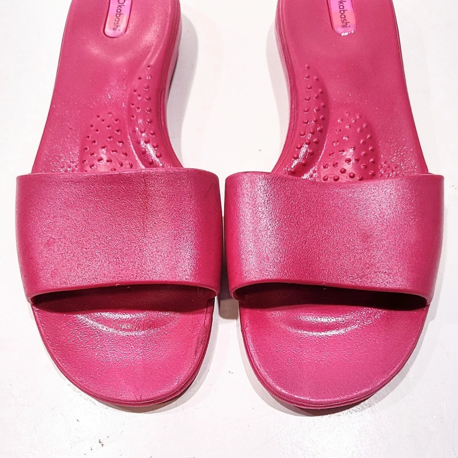 Okabashi Oka-B Womens Grace Spa-Style Slides Slip On Sandals Pink Size Large