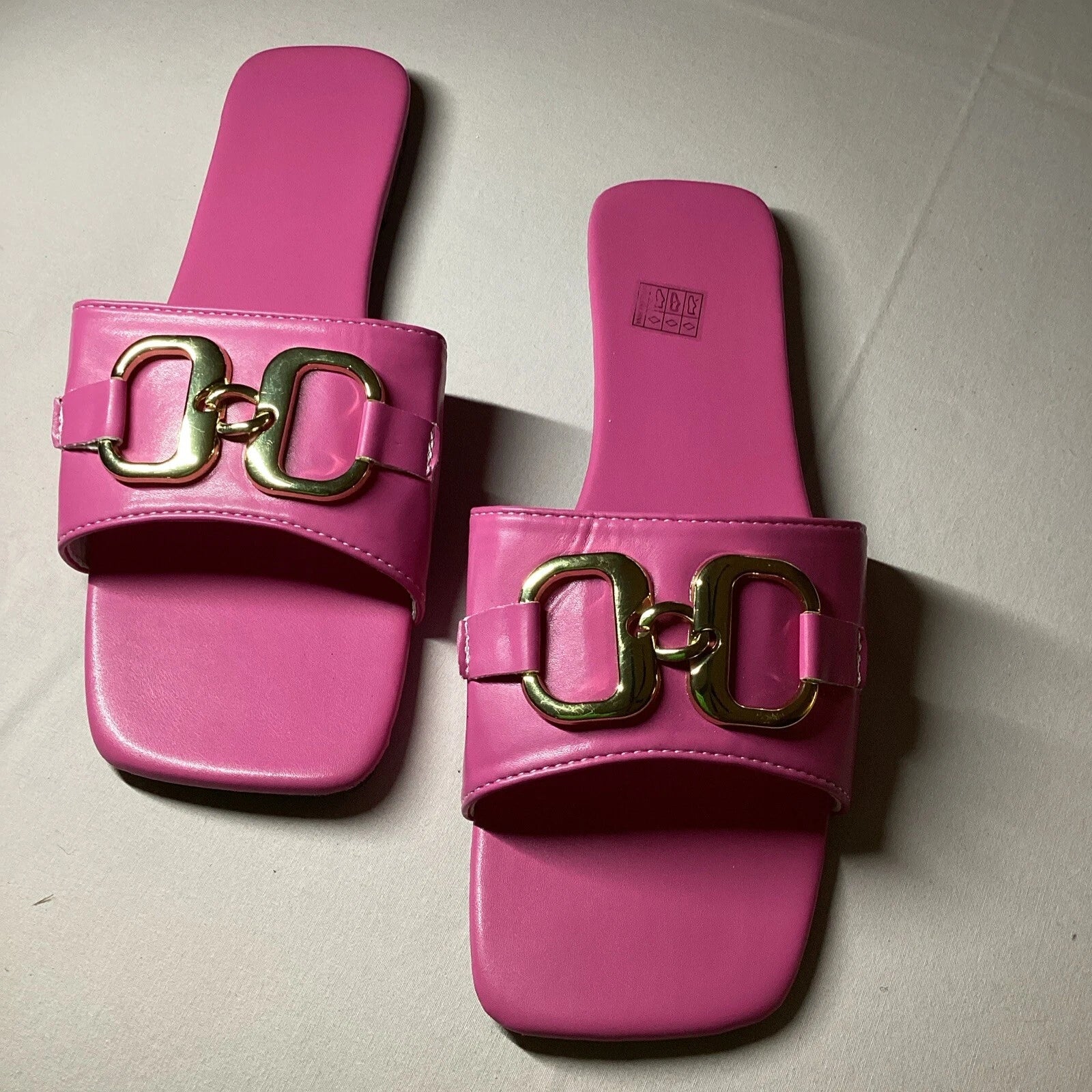New Ladies Flat Womens Summer Fashion Buckle Slides Sandals Shoes Size 11