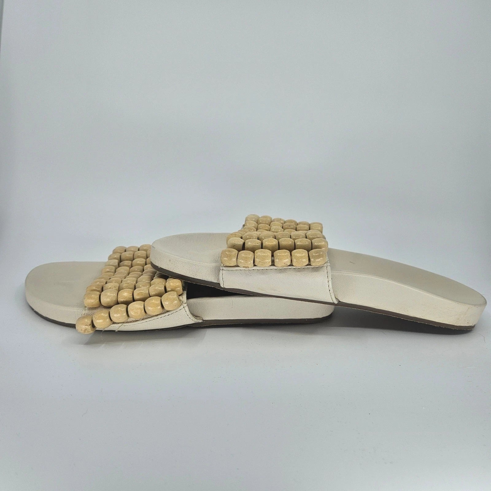 NWOT's Anthropologie Beaded Slide Sandals Casual Summer Slip On Shoes Size 38