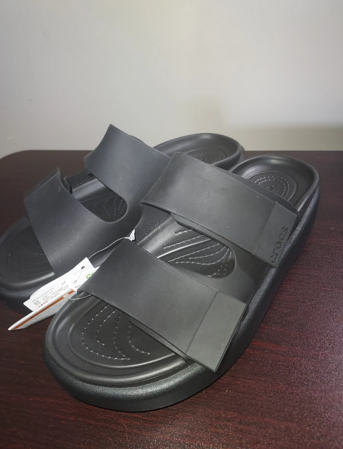 Crocs Women's Brooklyn Luxe Sandals sz 7  Slides Straps Comfort  Black