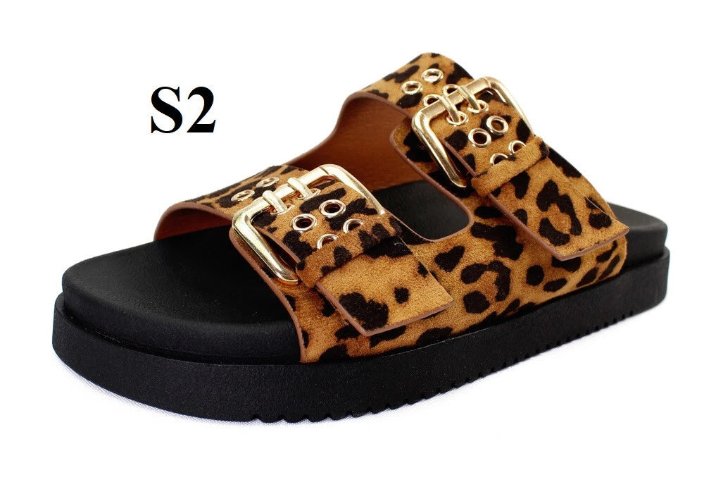 KARAUSA Fashion Bling Rhinestone  2 Buckles Sandal Slides, go to'KARAUSA' store