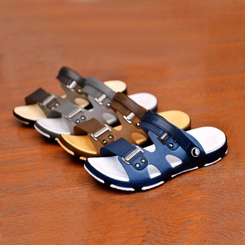 Fashion Men Sandals Summer Beach Slippers  Slip On Flats Slides Casual Shoes