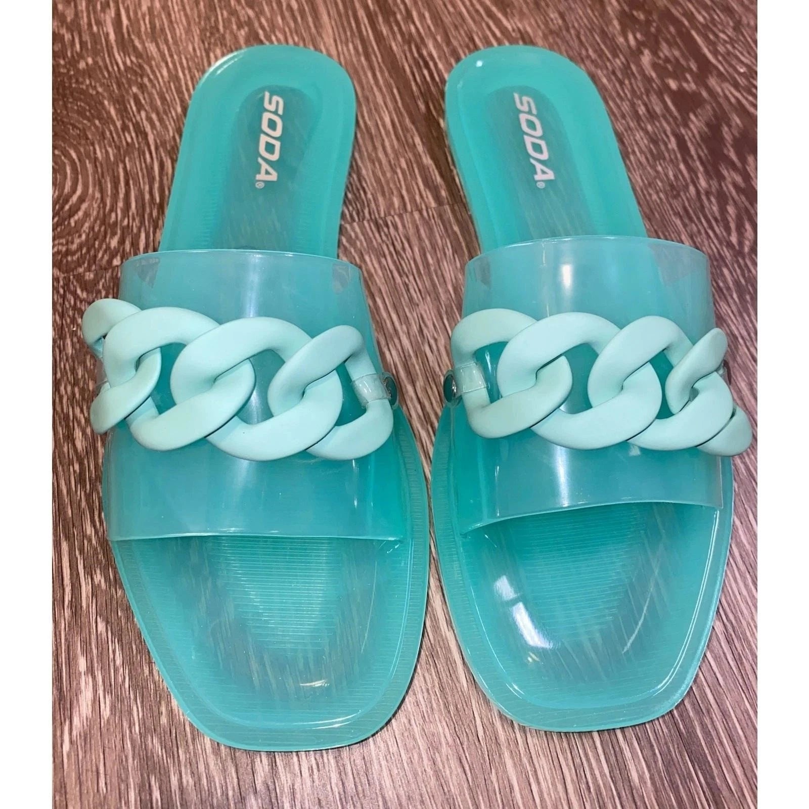 3x Pairs 6 Fashion Nova Pink Mint Green Jelly Cuban Matte Slide Sandals Flats