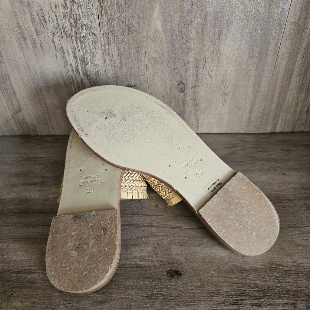 Amanu Style 6 The Shela Woven Slide Sandal Ochre Tan Womens 35 US 5