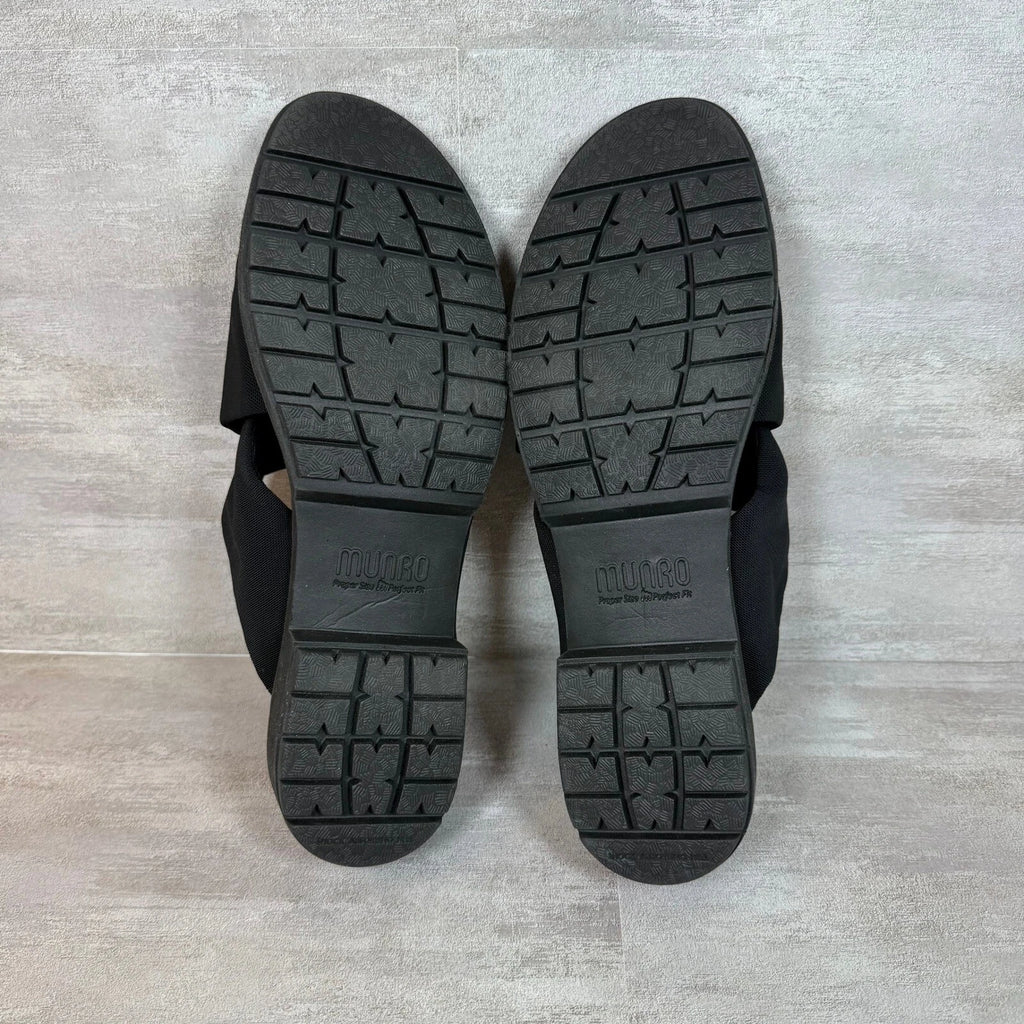 Munro Black Comfort Slide Sandals DEKKIE Criss Cross Cushioned Everyday Size 12