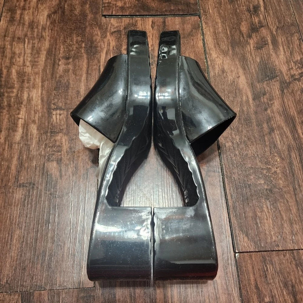 Nicole Miller New York Sandals Womens 9 Black Tikky Style Platform With Heel