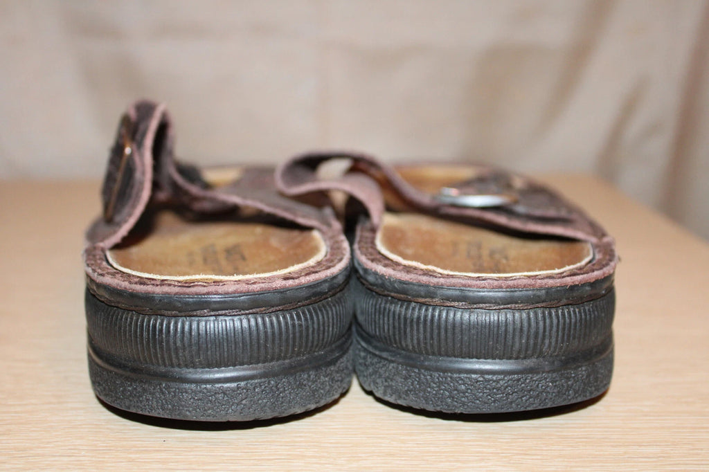 NAOT Brown Oiled Leather Sandal Slide Arizona Style EU 39 US 8