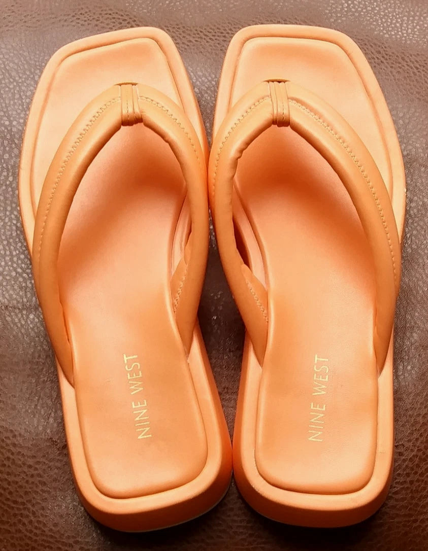 Nine West Flip Flop Style Orange Sandal Women's Size 8.5