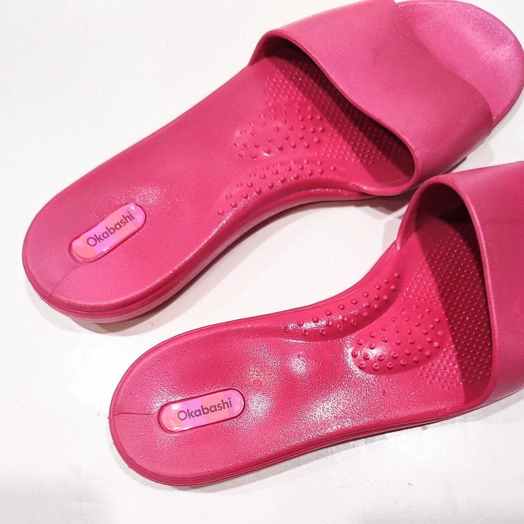 Okabashi Oka-B Womens Grace Spa-Style Slides Slip On Sandals Pink Size Large