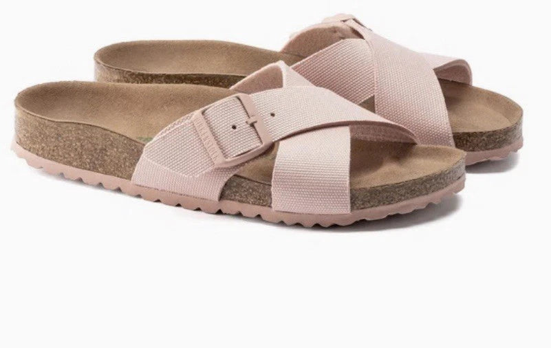 Birkenstock Siena Textile Sandals - Vegan Ivory Canvas - Size 41 EU