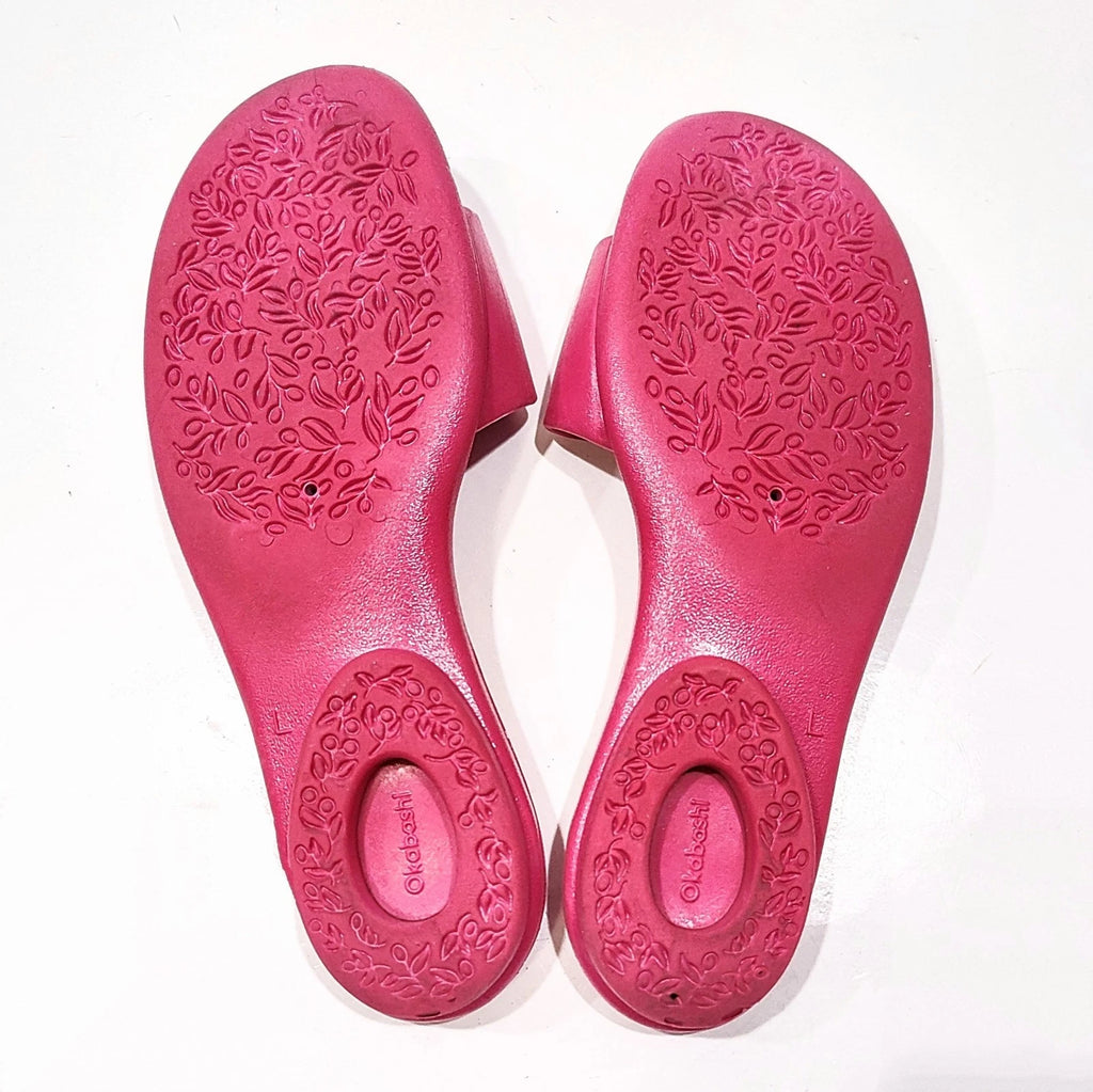Okabashi Oka-B Womens Grace Spa-Style Slides Slip On Sandals Pink Size Large