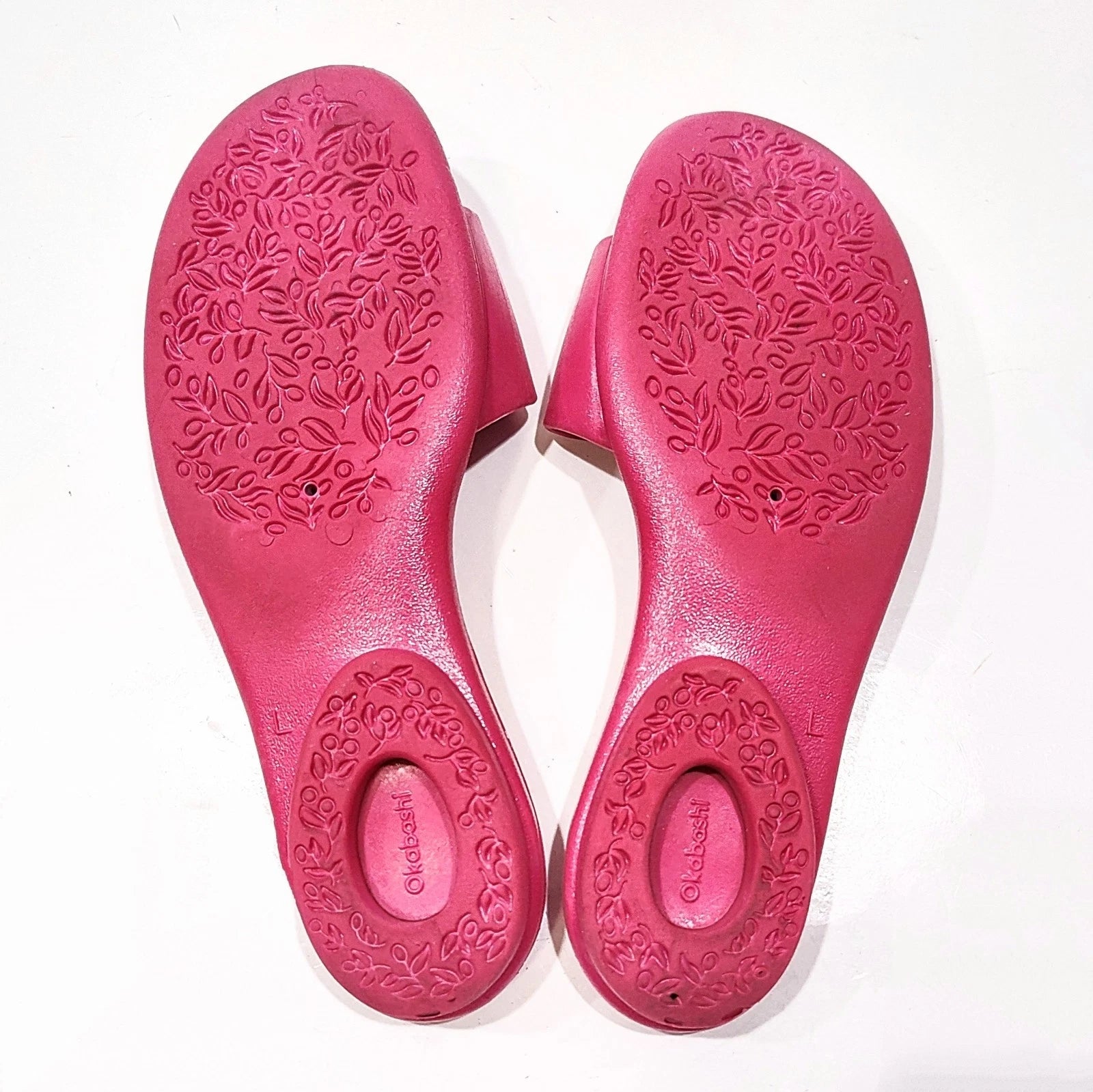 Okabashi Oka-B Womens Grace Spa-Style Slides Slip On Sandals Pink Size Large