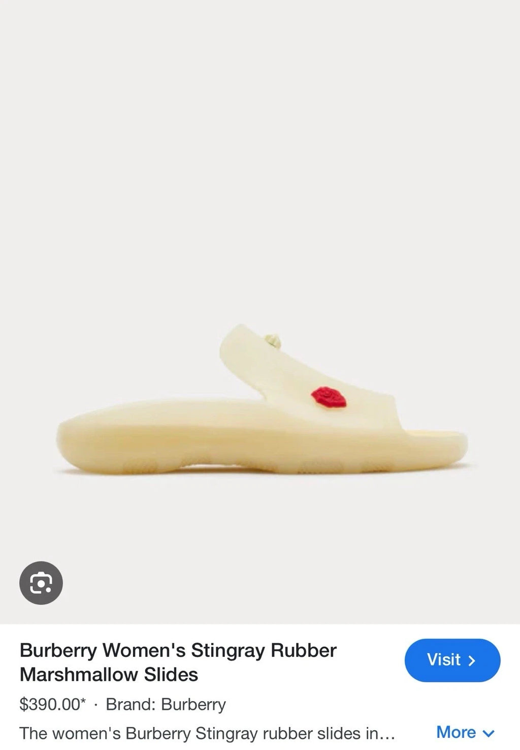 BURBERRY RUBBER SLIDE SANDAL STINGRAY NEUTRAL/MARSHMALLOW WOMENS UK 7 EU 40 US 9