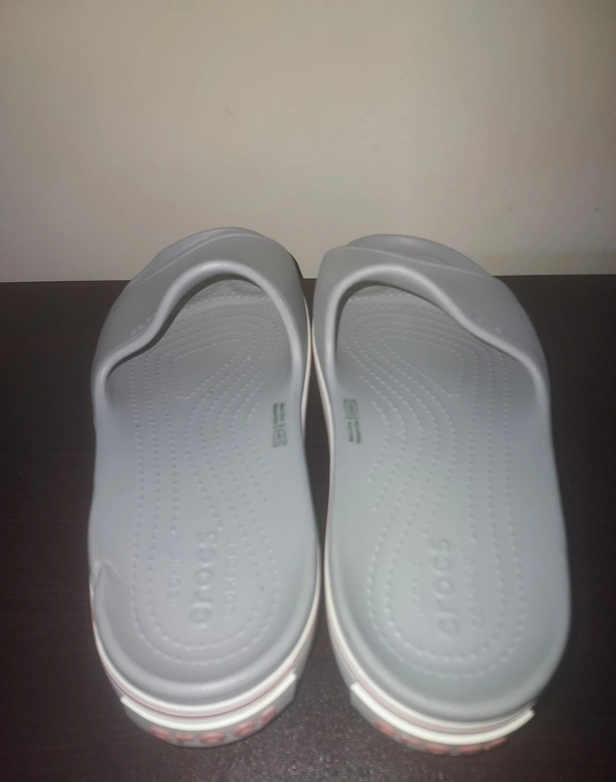 Crocs Women's Slides Size 7  Crosband  Platform Sandals Iconic Comfort Gray