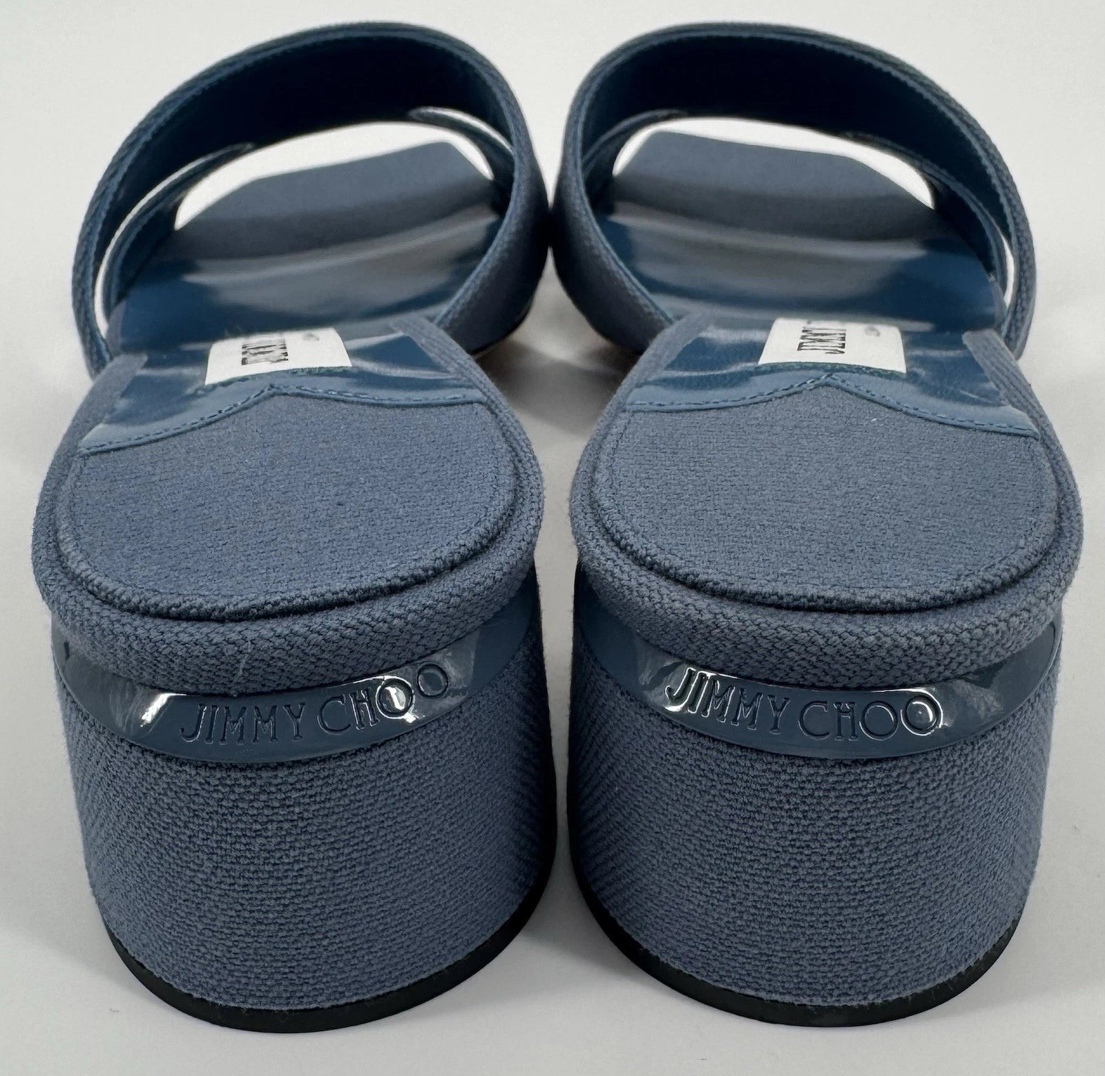NEW Jimmy Choo Ellison Linen Mule 45 Sandal Denim Blue EU 36 (US 6) Designer