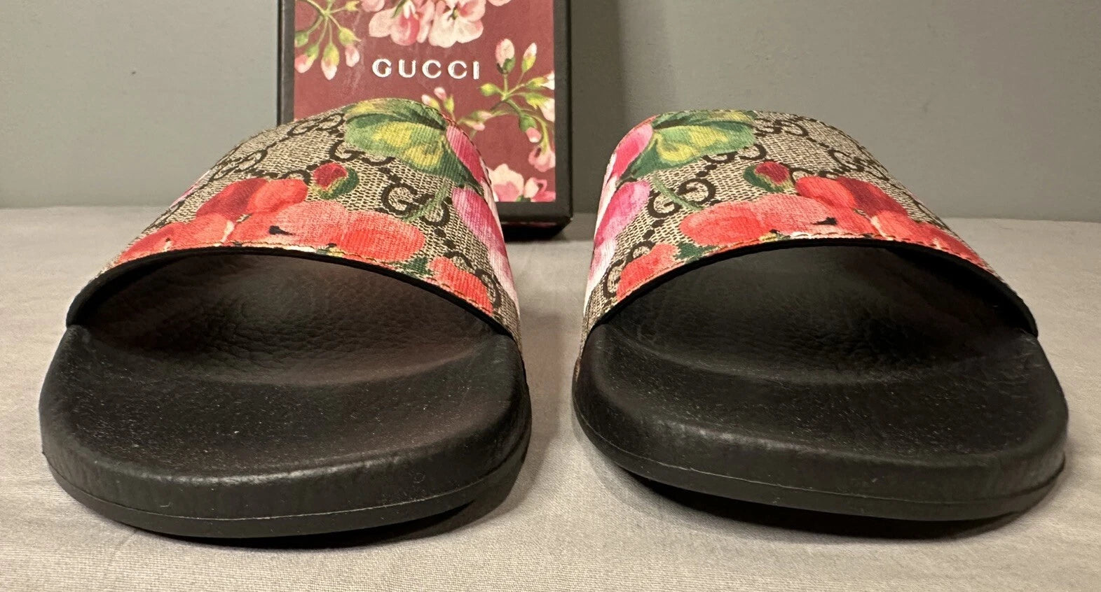 Gucci GG Bloom Supreme Floral Slides Women’s Size 34 (US 4) Authentic