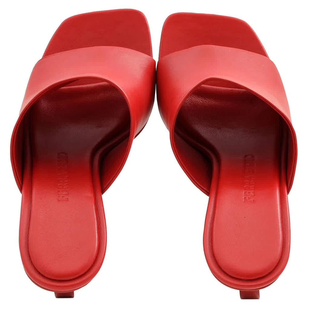 Ferragamo Ladies Red Nappa Astro 70 Elinda Slide Sandals, Size 5