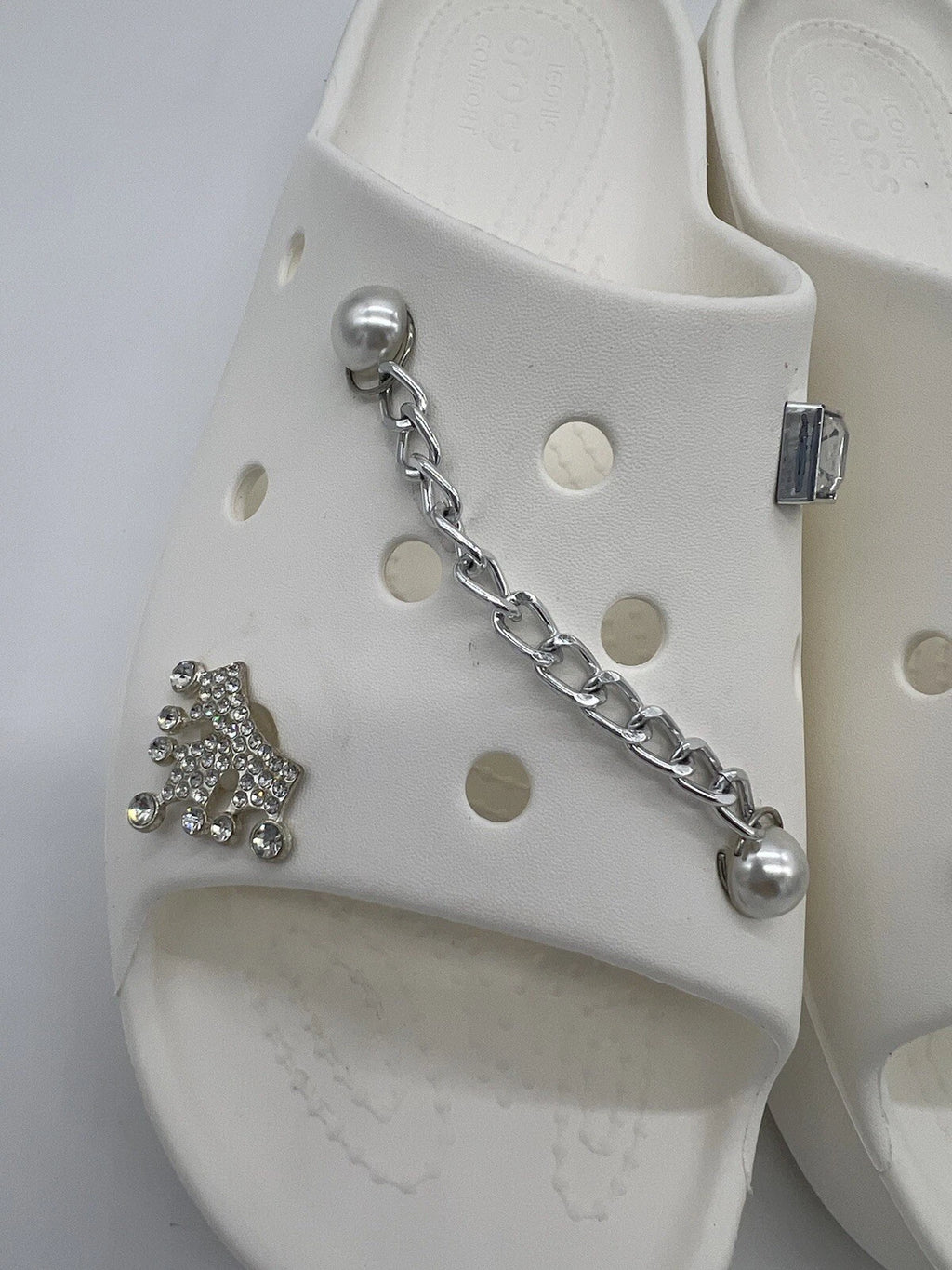 Crocs White Women's Classic Platform Slide With Charms Size 10 Style#:208180