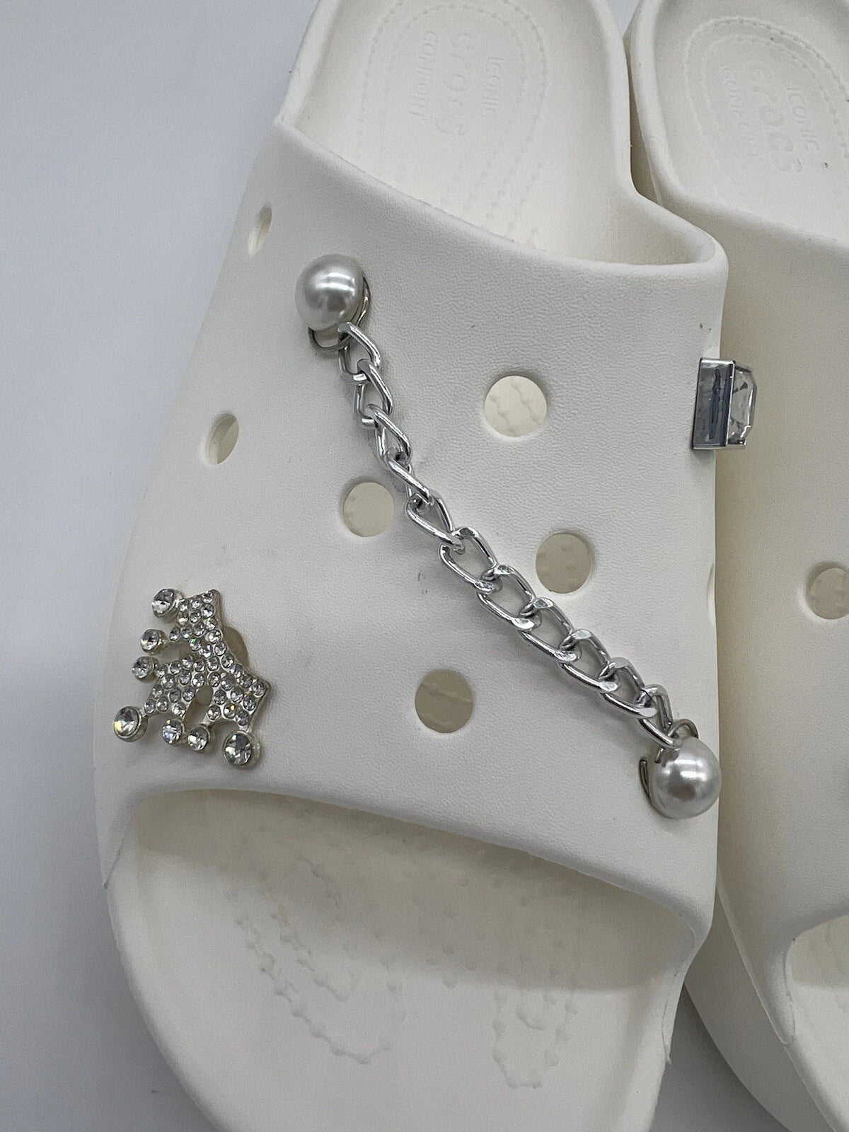 Crocs White Women's Classic Platform Slide With Charms Size 10 Style#:208180