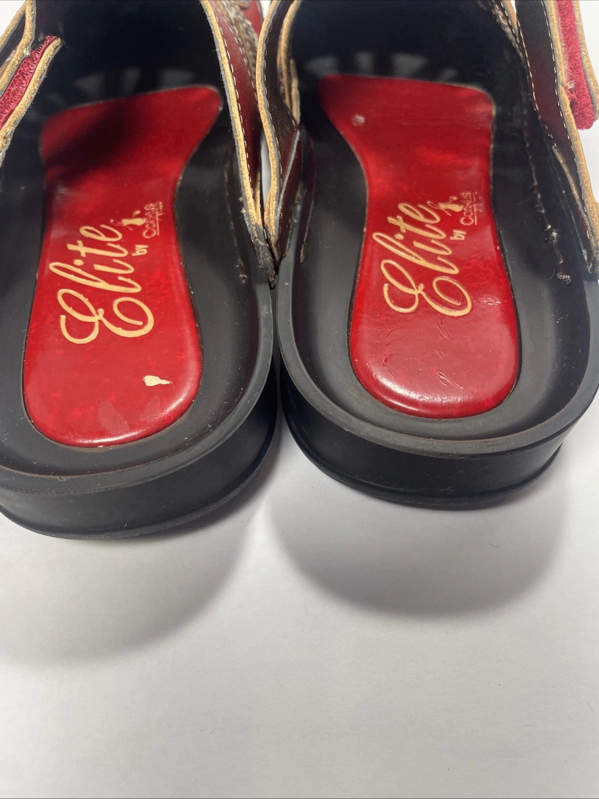 Elite Corkys Mule Sandal Women's Size 9.5/40 Red Stone Multicolor Leather Clog