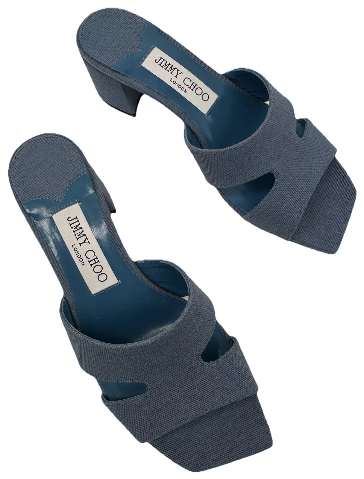 NEW Jimmy Choo Ellison Linen Mule 45 Sandal Denim Blue EU 36 (US 6) Designer