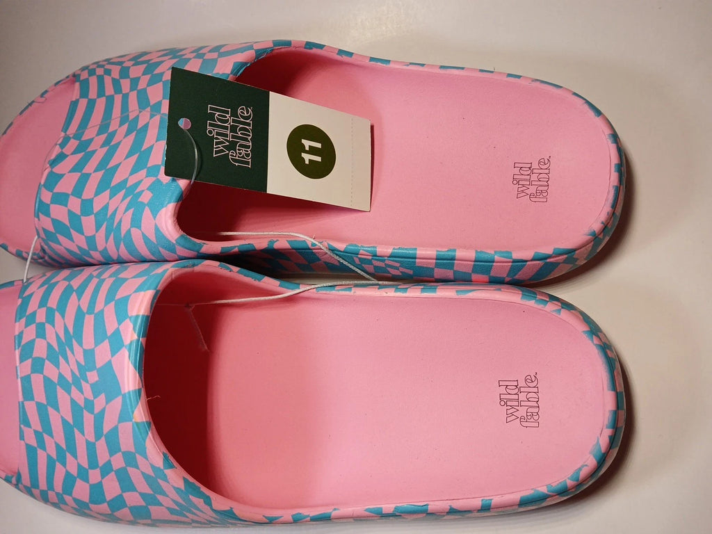 EVA Style Sandals Size 11 Pink/blue Wild Fable Open Toe Slip-on Confortable