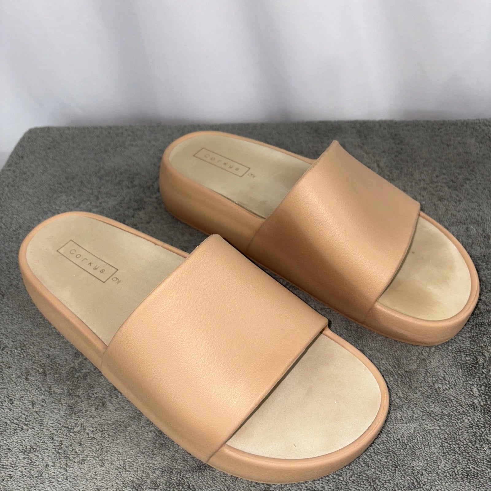 Corkys Popsicle Slides Chunky Platform Beige Fair-good Condition. See Descript