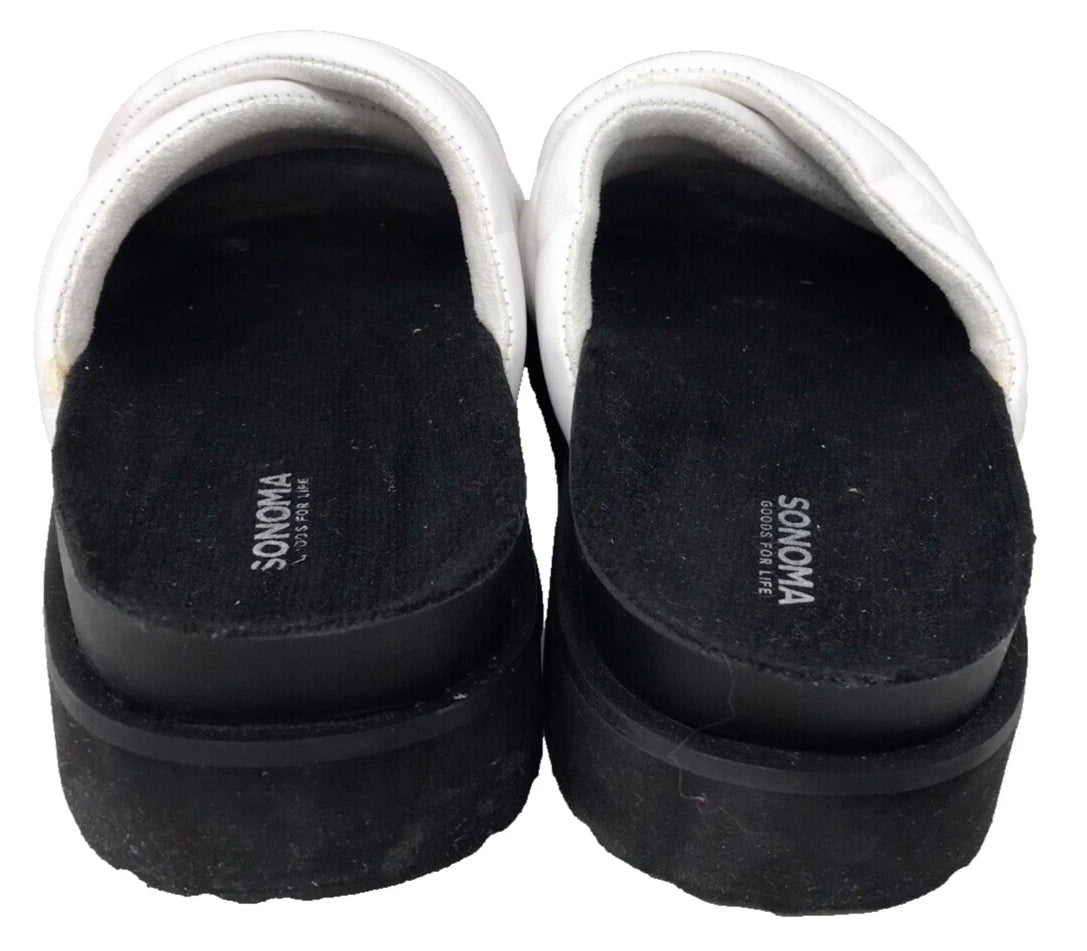 Sonoma Women's Fusilli Platform Slip On Comfort Slides Sandals Wht Size:9 200R