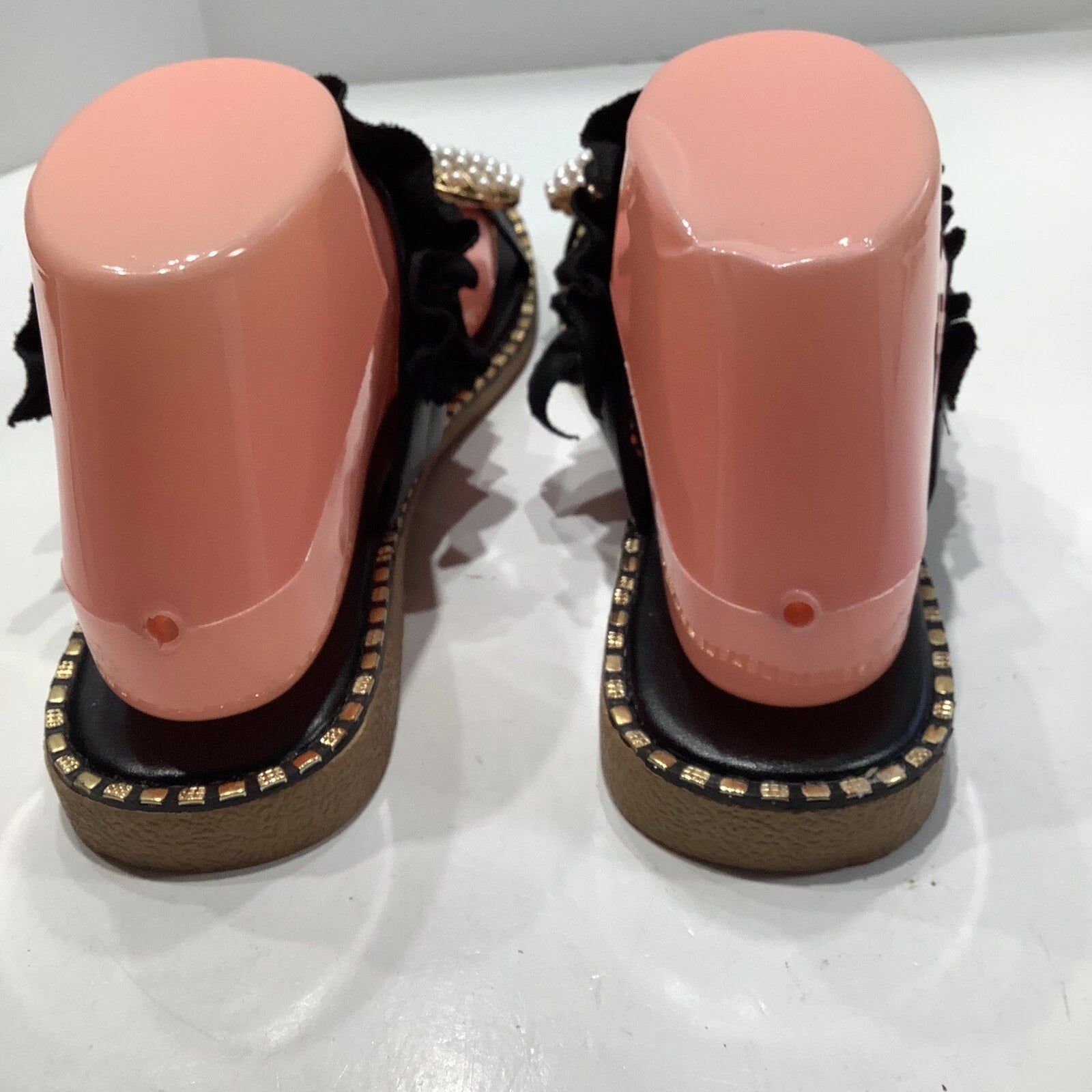 Women‘s Blk. Fashion Casual Ring Toe Pineapple Flat Slippers Slides Shoes Sz 8M