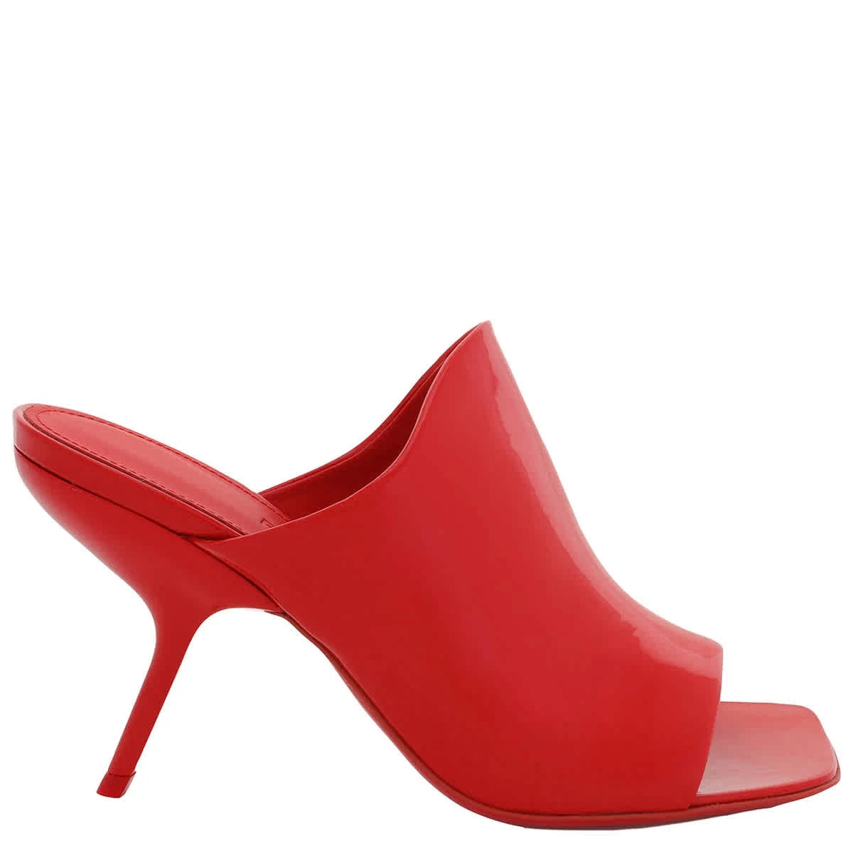 Salvatore Ferragamo Red Calfskin Open-Toe Slide Sandals