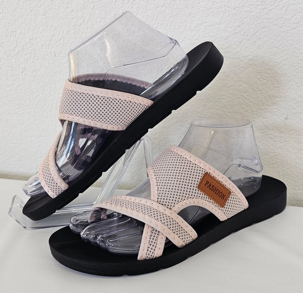 Women's Hollow Mesh Slide Sandals Casual Clip Toe Flat Summer Shoes Size 41/10