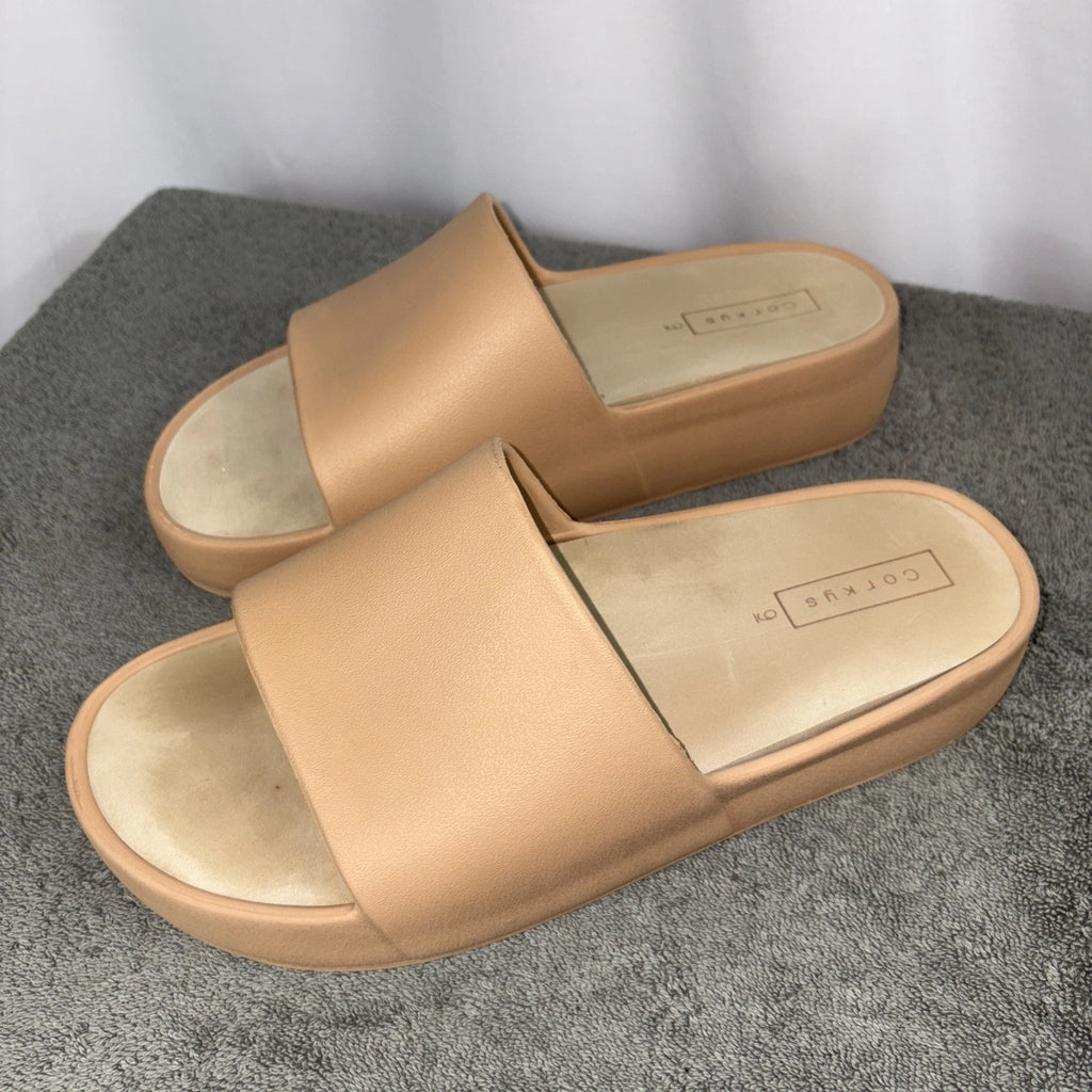 Corkys Popsicle Slides Chunky Platform Beige Fair-good Condition. See Descript