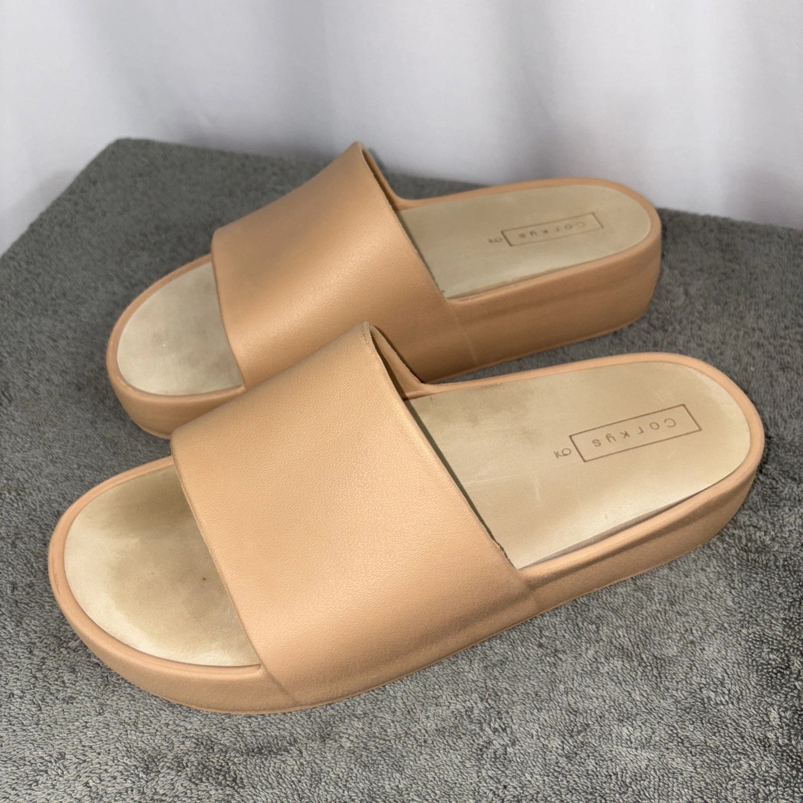 Corkys Popsicle Slides Chunky Platform Beige Fair-good Condition. See Descript