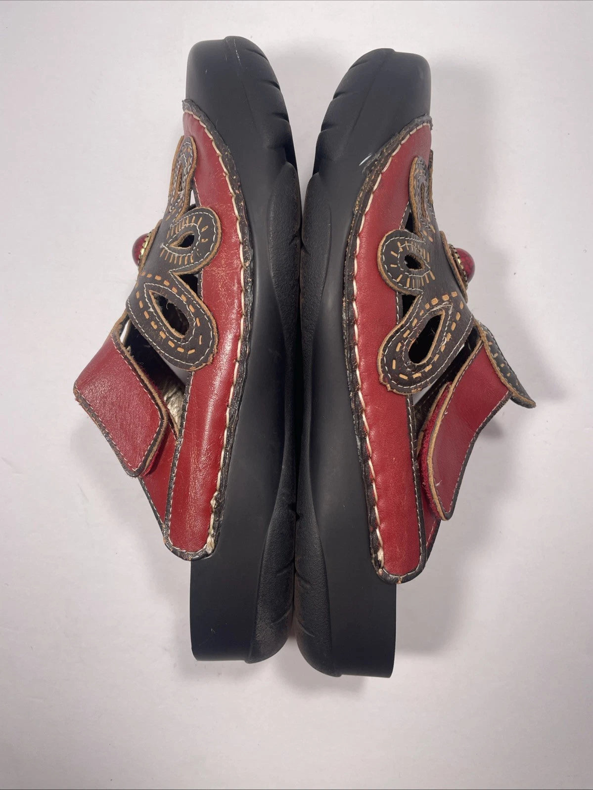 Elite Corkys Mule Sandal Women's Size 9.5/40 Red Stone Multicolor Leather Clog