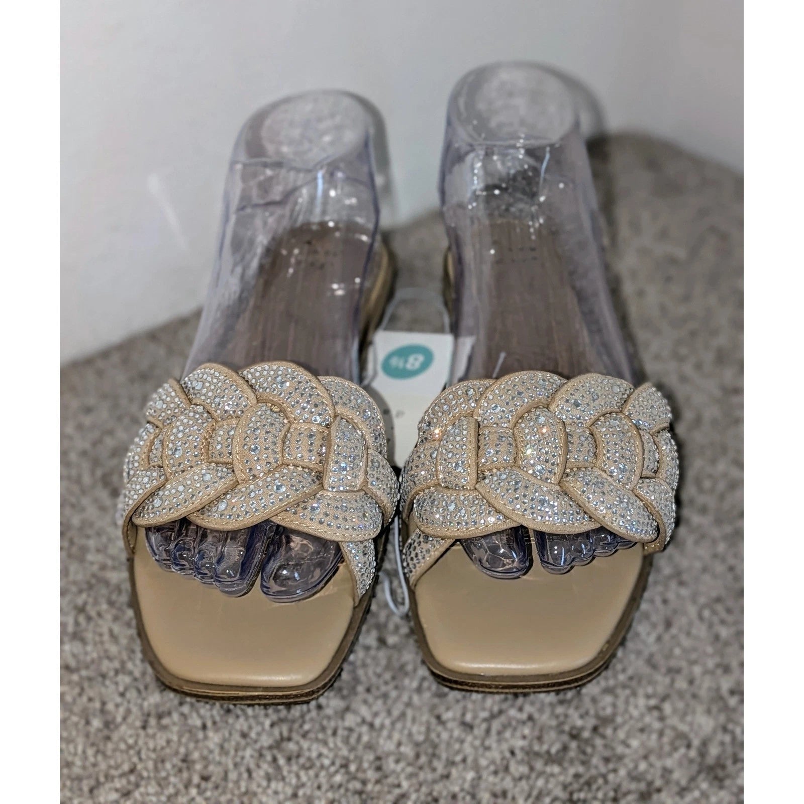 A New Day Women's Maggie Braided Rhinestone Embellished Slide Sandals - Size 8.5