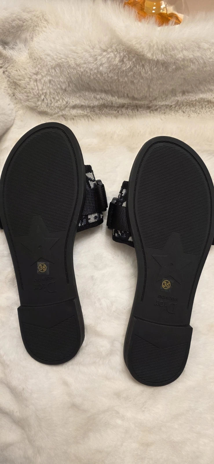 CHRISTIAN DIOR Women's Signature Canvas  Slides Slippers Size 38US