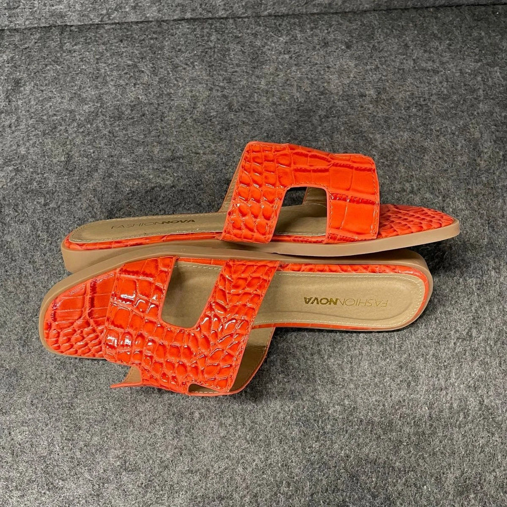 FASHION NOVA Don't Sugarcoat It Slides Women's Size 9 Orange
