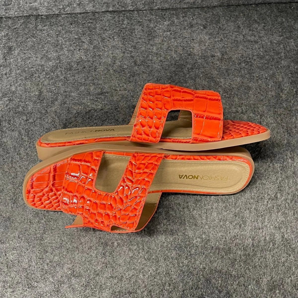 FASHION NOVA Don't Sugarcoat It Slides Women's Size 9 Orange