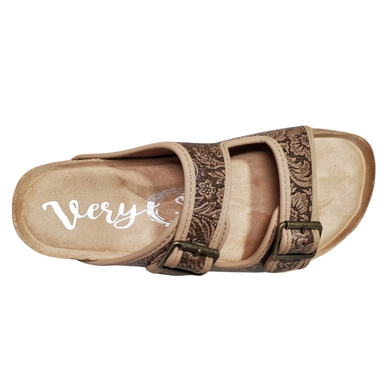 Very G Womens Berry 4 Fashion Slide Sandal, Brown