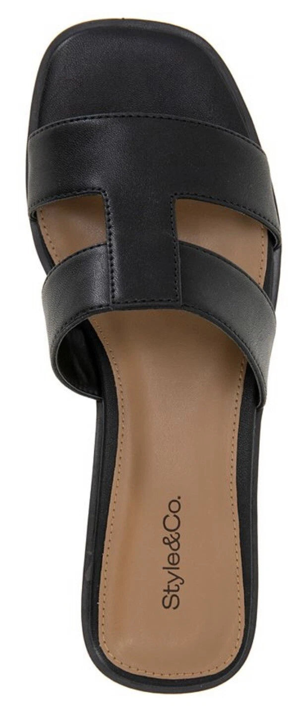~New~ STYLE & CO Women's Gabbyy Slip-On Slide Flat Sandals Created for Macy's