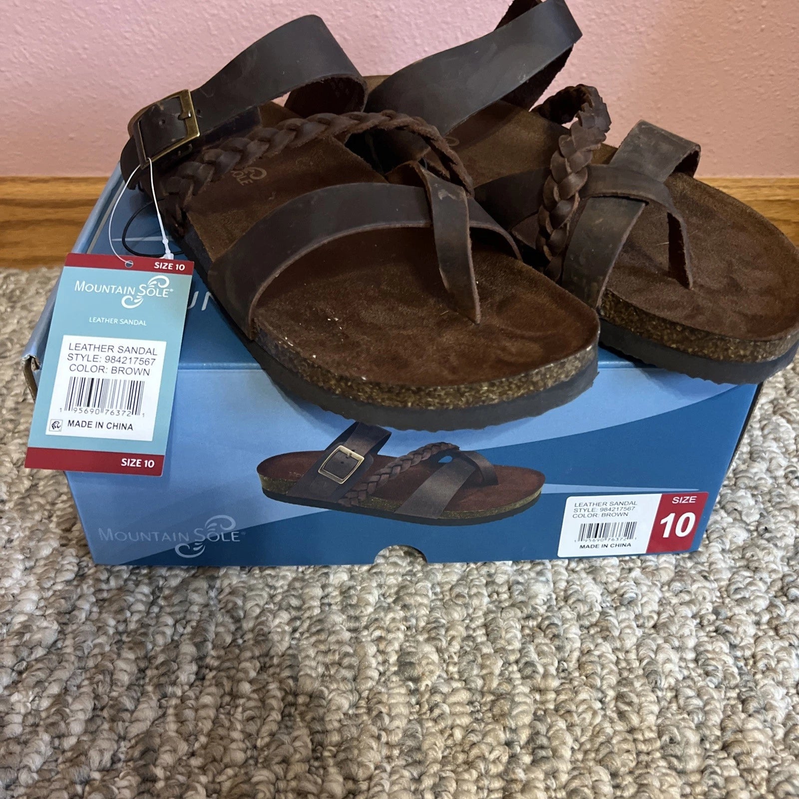 Mountain Sole Women's Leather Footbed Sandal : Size 10 : New : Style 984217567