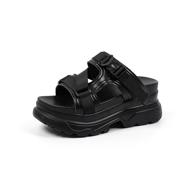 Women's Sandals Ladies Fashion Wedge Platform Slides Slip on Chunky Sandal Shoes