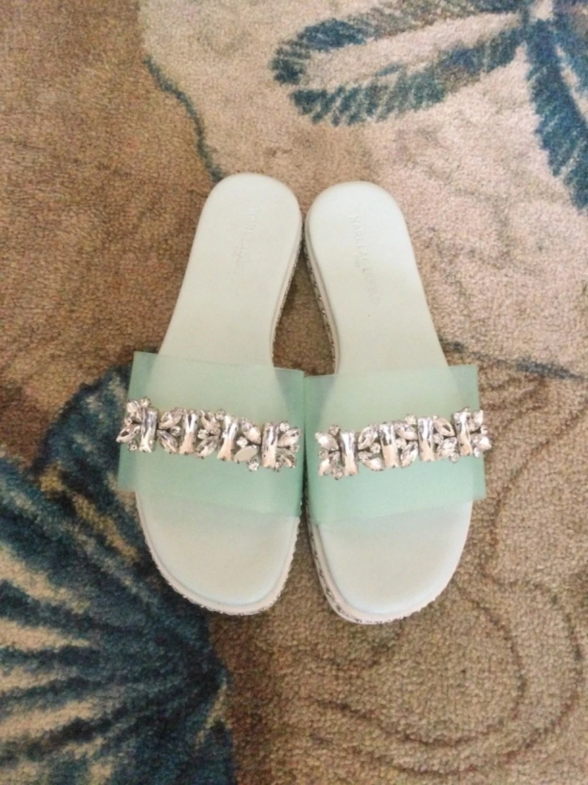 Karl Lagerfeld Sandals 8 M Paris Mint Julep Billi Fashion Slides