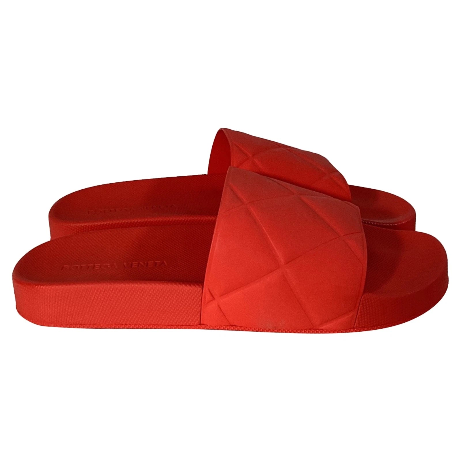 Bottega Veneta Slides In Rubber Men Red Size 43