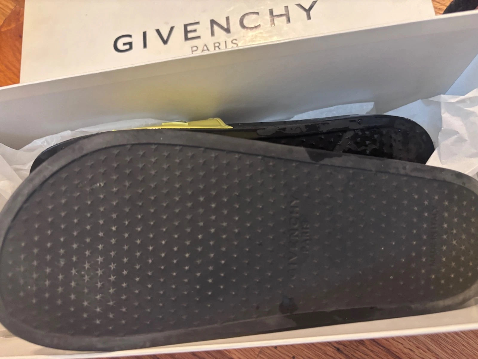 Givenchy Logo Slides Sandals Women 40 Black/Yellow- Pre-Owned