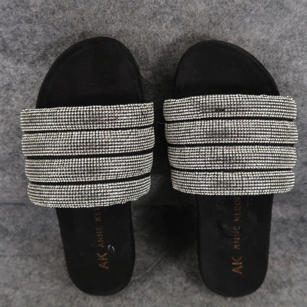 Anne Klein Shoes Womens 7 Sandal Slides Fashion Casual Metallic Gloria Comfort